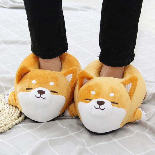 Lazy Shiba Inu Dog Slippers - Cute and Cozy Companions for Your Home
