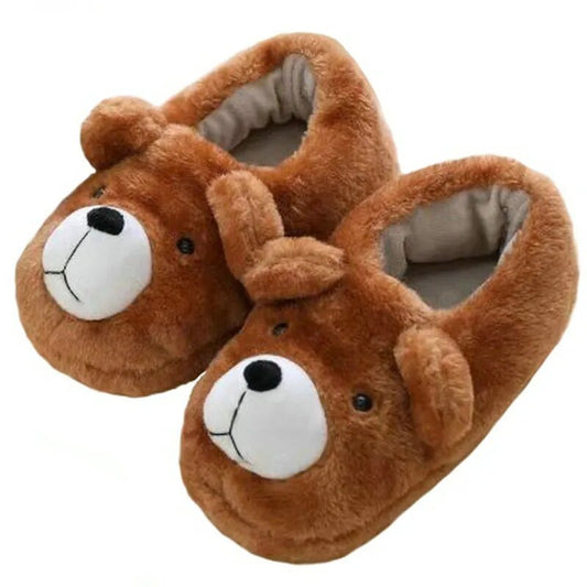 Cartoon Winter Bear Slippers - Warm and Cozy Indoor Companions for All Ages