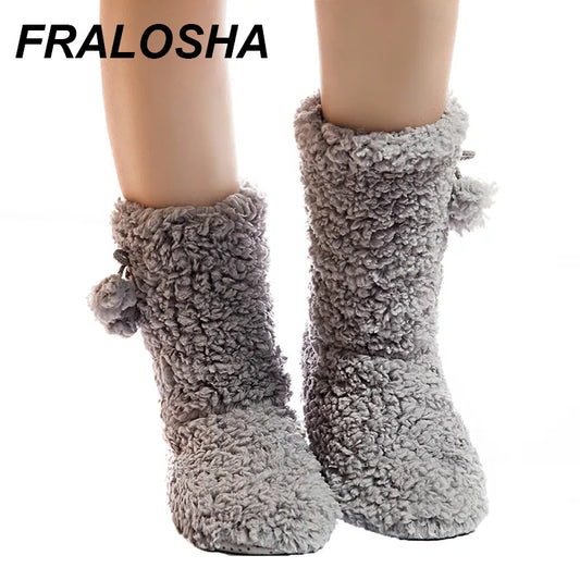 Stay Cozy and Stylish with FRALOSHA Thick Plush Indoor Slippers