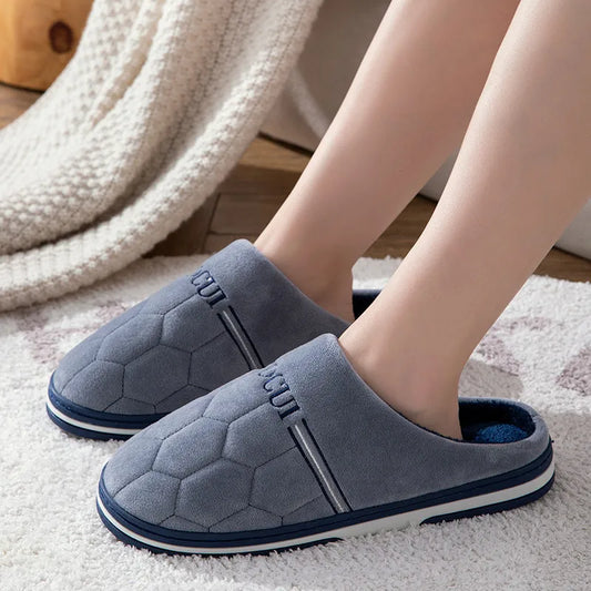 Large Size Winter Men's Slippers | Warm Slides with Cozy Plush Lining | Non-Slip Rubber Sole | Sizes 47-50