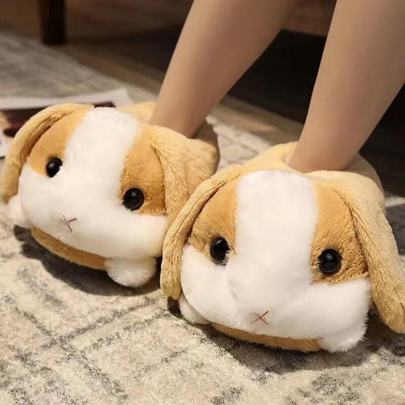 Cartoon Rabbit Plush Doll Slippers - Adorable Bunny Comfort