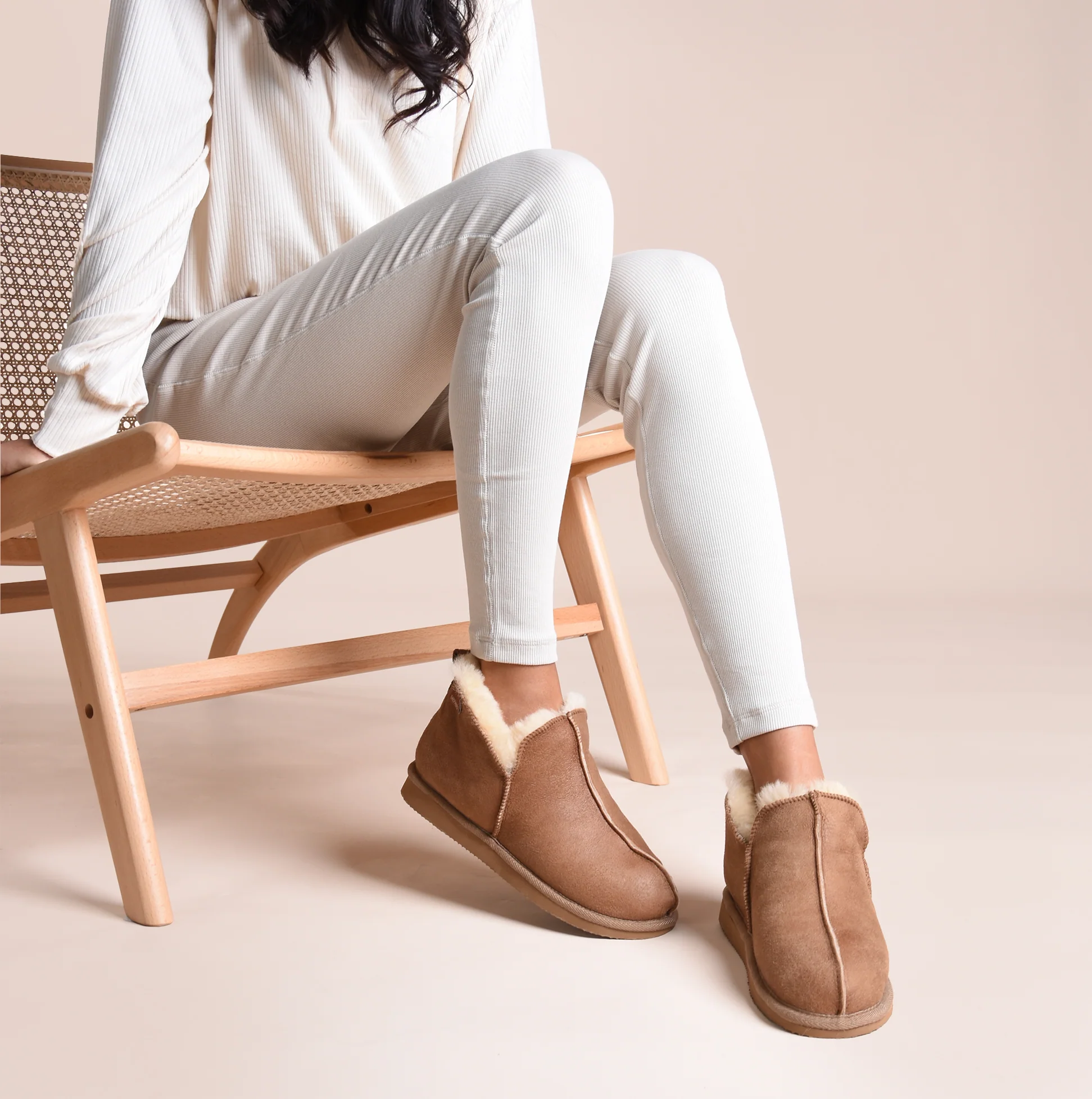 Shepherd ANNIE Womens Sheepskin Slipper Boots Cognac - Image 3