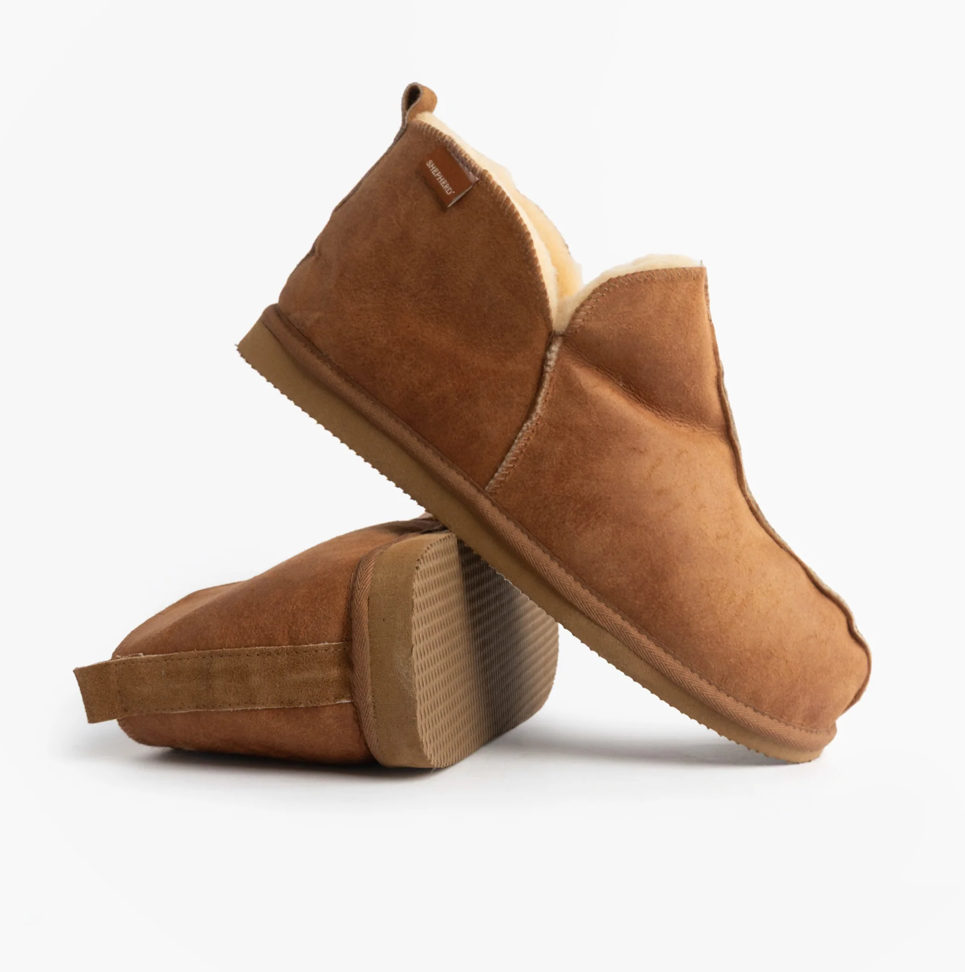 Shepherd ANTON Mens Sheepskin Slipper Boots Brown - Image 3