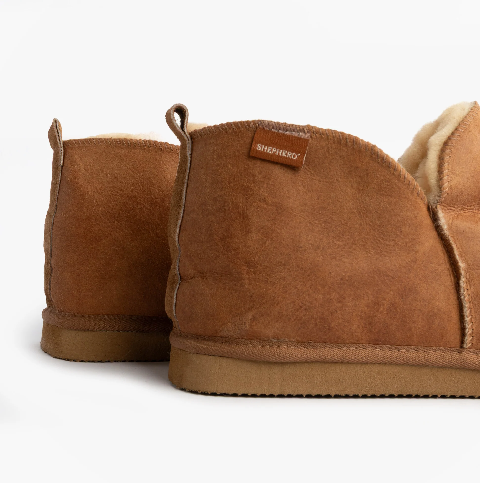 Shepherd ANTON Mens Sheepskin Slipper Boots Brown - Image 6