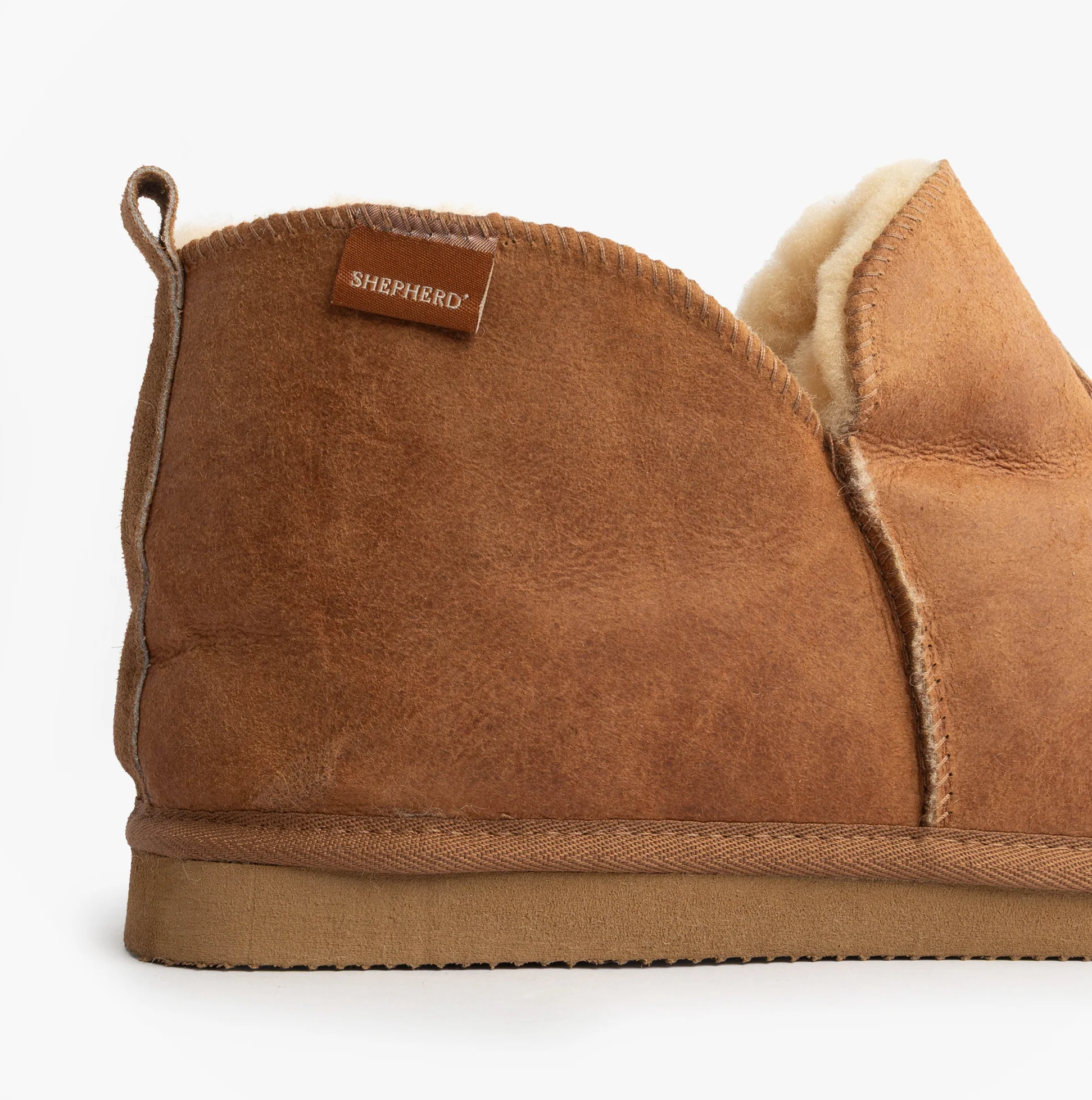 Shepherd ANTON Mens Sheepskin Slipper Boots Brown - Image 7