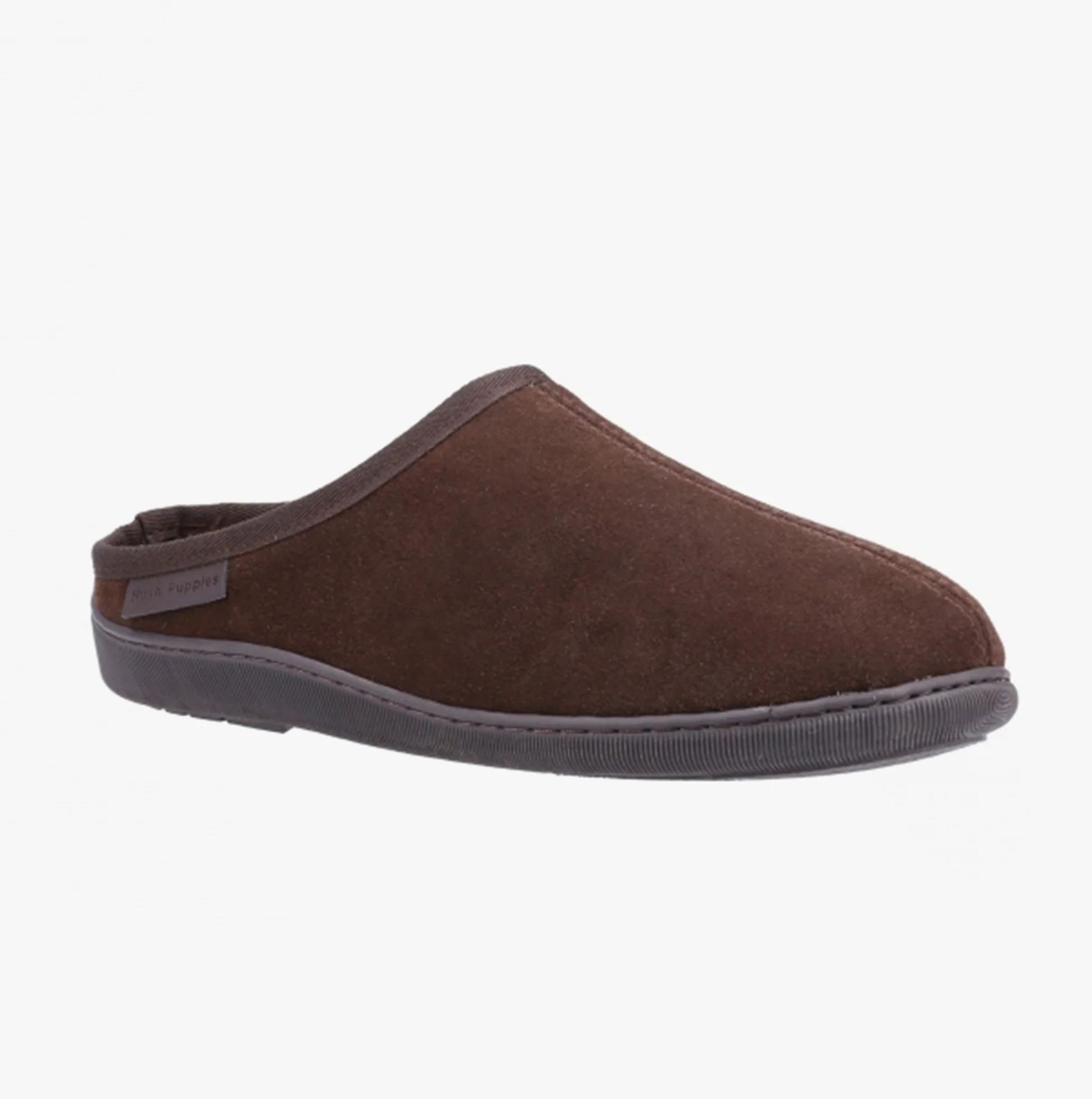 Hush Puppies ASHTON Mens Suede Leather Mule Slippers Brown - Image 3