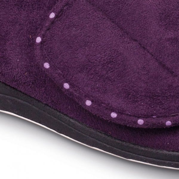 Padders CHERISH Womens (2E Fit) Touch Fasten Boot Slippers Purple - Image 6