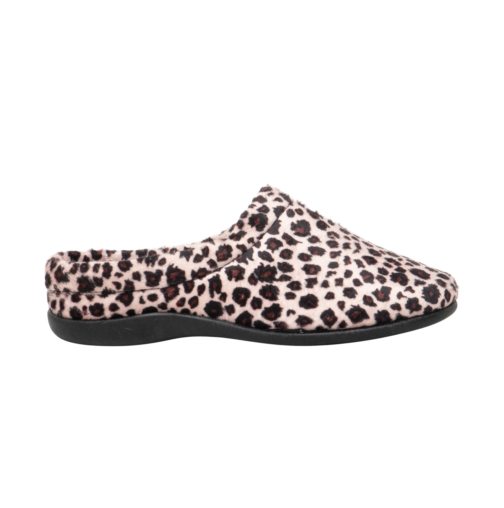 HOS Comfort CLAIRE Womens Plush Textile Mules Leopard - Image 9
