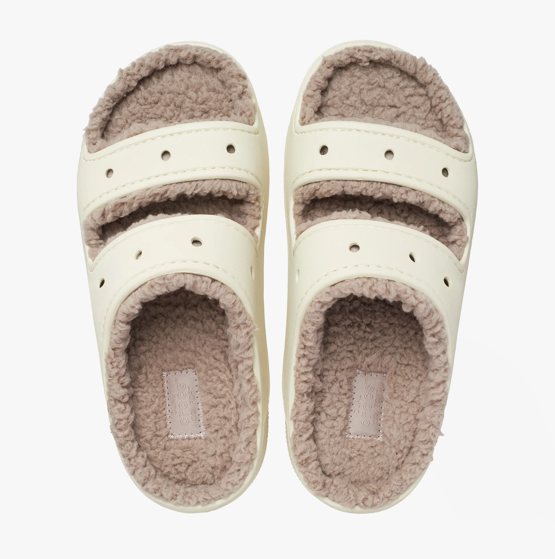 Crocs 207446-2YC CLASSIC COZZZY Unisex Sliders Bone/Mushroom - Image 3
