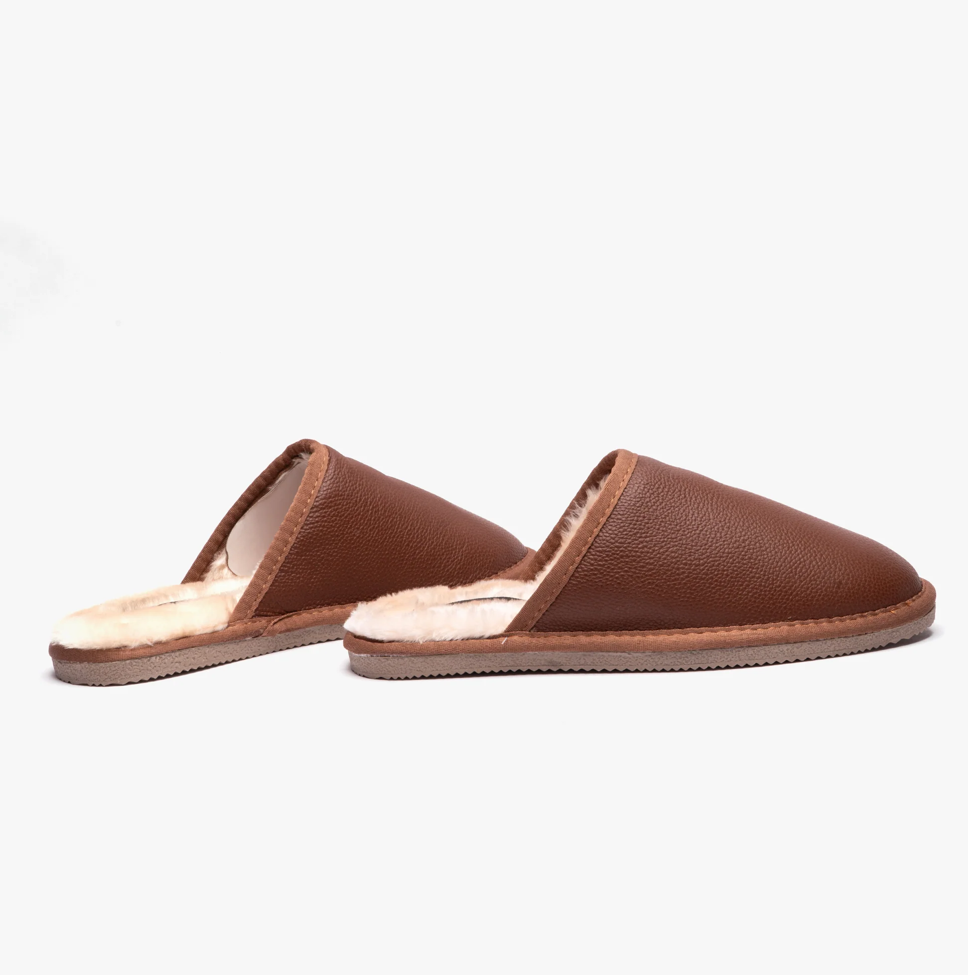 Hush Puppies COADY LEATHER SLIPPER Classic Mens Slippers Tan - Image 3