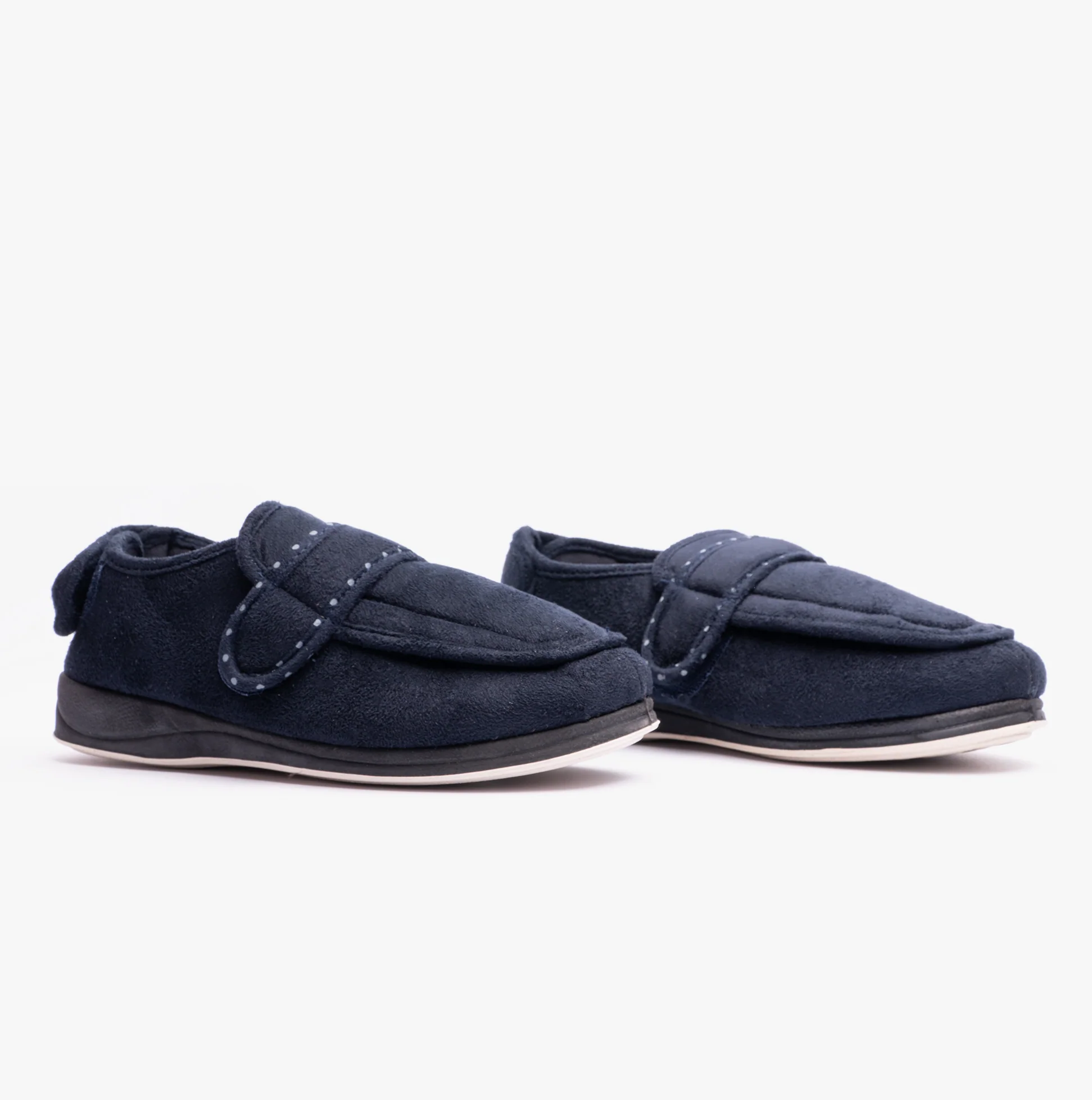 Padders ENFOLD Womens (2E Fit) Touch Fasten Full Slippers Navy - Image 3