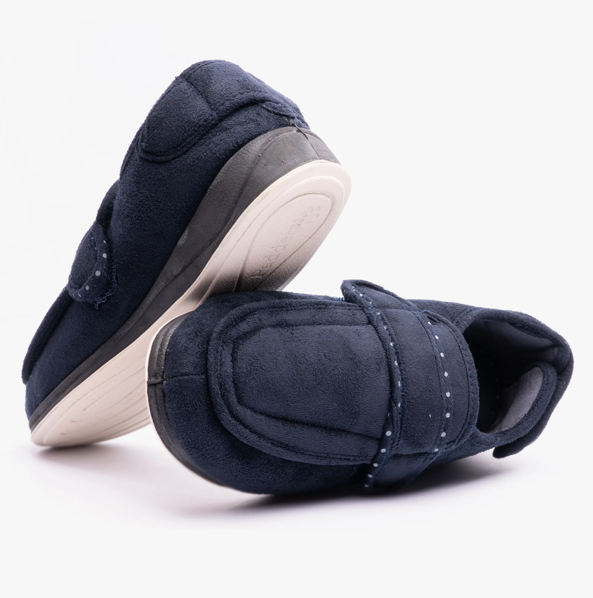 Padders ENFOLD Womens (2E Fit) Touch Fasten Full Slippers Navy - Image 4