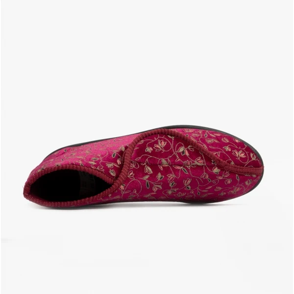 Zedzzz GERALDINE Womens Boot Slippers Wine - Image 4