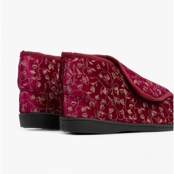 Zedzzz GERALDINE Womens Boot Slippers Wine - Image 5