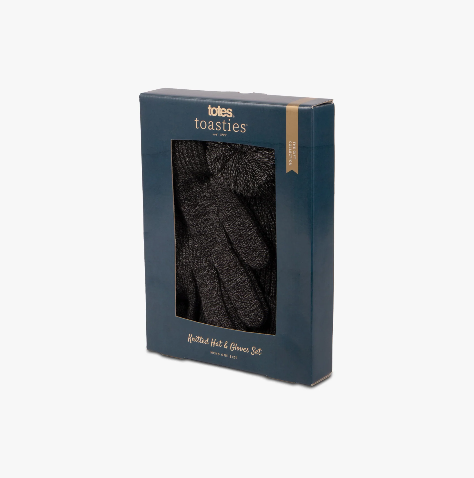 Totes Toasties Hat & Glove Set Mens Black / Grey - Image 3