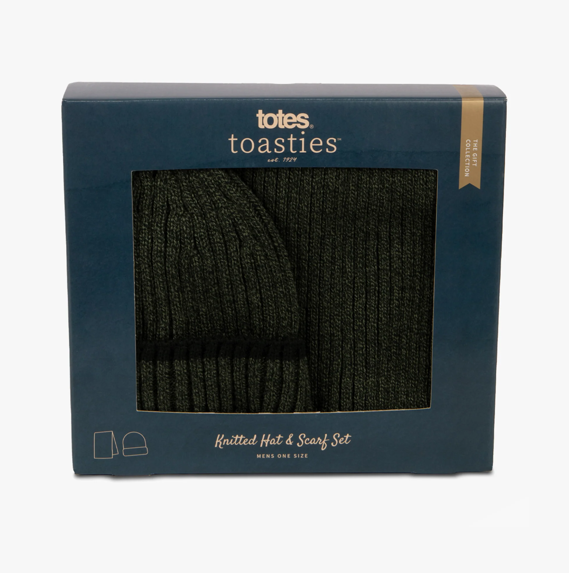 Totes Toasties Hat & Scarf Set Mens Khaki - Image 4