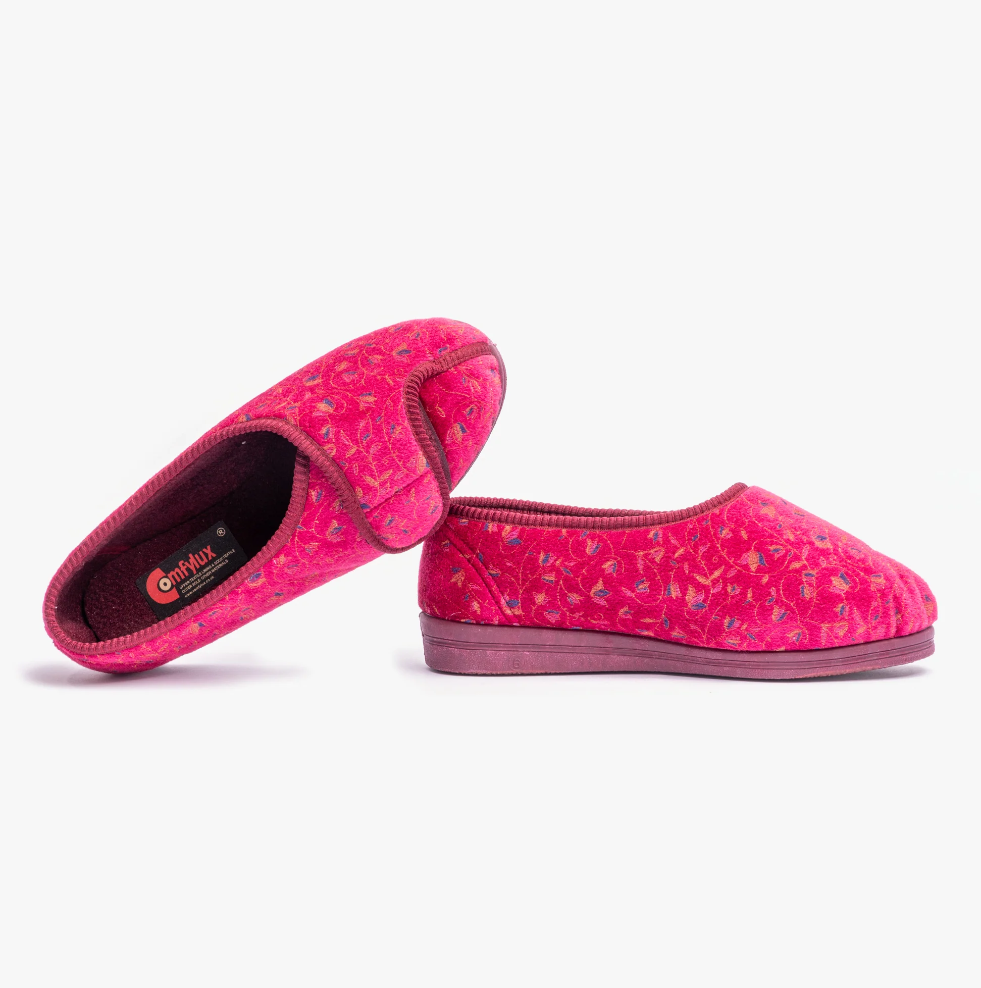 Comfylux HELEN Womens Full Slippers Wine - Image 3