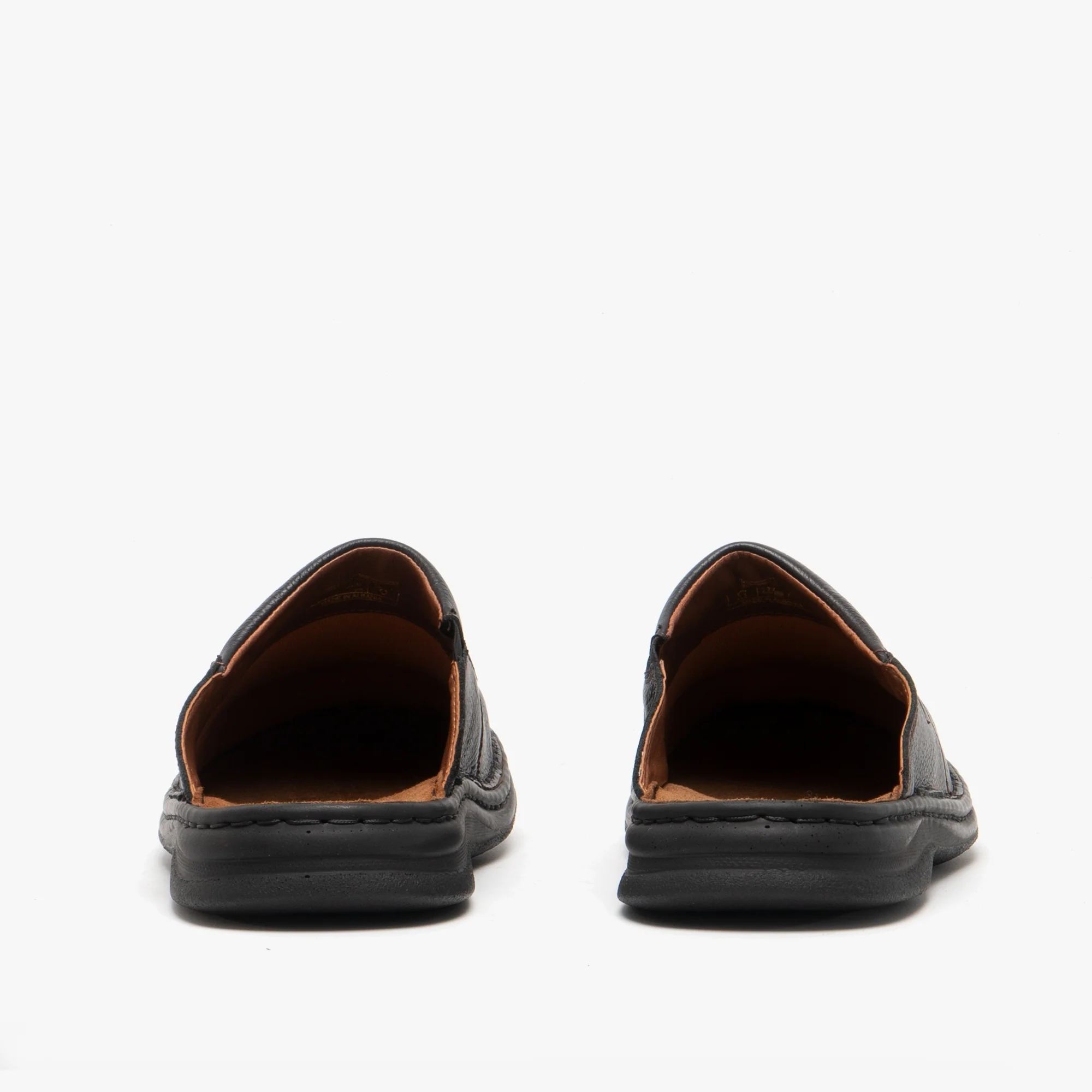 Josef Seibel KLAUS Mens Leather Mules Black/Cognac - Image 5