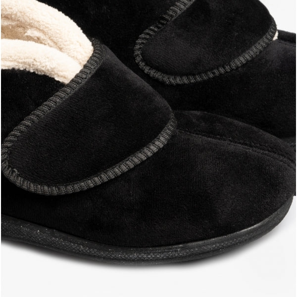 Fleet & Foster LEVITT Womens Boot Slippers Black - Image 4